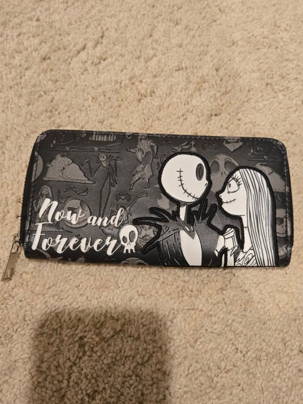 Tim Burton The Nightmare Before Christmas Jack Skellington & Sally Zip Wallet